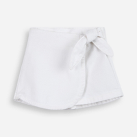 Short saia infantil de algodão off white