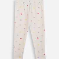 Calça legging infantil corações bege