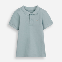 Polo infantil de algodão com bordado verde