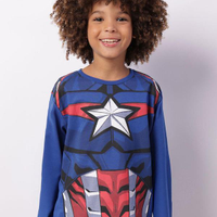 Camiseta infantil capitão américa azul