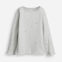 Blusa de algodão infantil manga longa tulipa verde