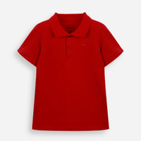 Polo infantil de algodão com bordado vermelha