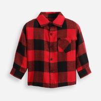 Camisa xadrez infantil manga longa flanelada vermelho