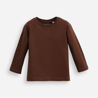 Camiseta de algodão infantil marrom