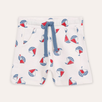 Short de algodão infantil barquinho off white