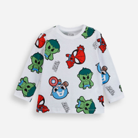 Camiseta infantil de algodão manga longa os vingadores off white