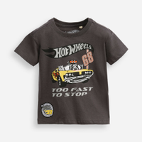 Camiseta de algodão infantil hot wheels cinza