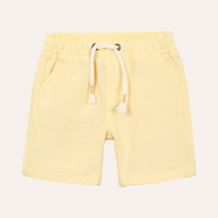 Bermuda infantil cós elástico amarelo claro