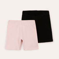 Kit de 2 bermudas infantis de algodão colorido
