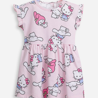 Vestido infantil de algodão cinnamoroll hello kitty rosa