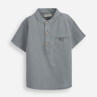Camisa infantil manga curta gola padre com bolso verde