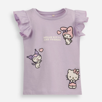 Blusa infantil de algodão hello kitty lilás