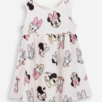 Vestido infantil de algodão minnie off white