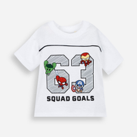 Camiseta infantil squad baby marvel off white