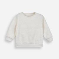 Blusão infantil textura coração off white