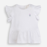 Blusa infantil malha com bordado off white