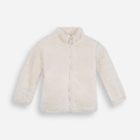Jaqueta infantil de pelúcia off white