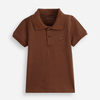 Polo infantil de algodão com bordado marrom