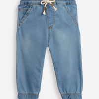 Calça infantil moletom jeans azul