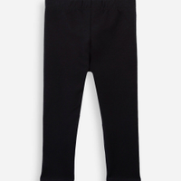 Calça legging infantil de algodão felpado preta