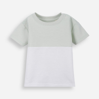 Camiseta infantil texturizada bicolor verde