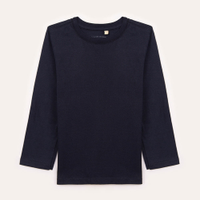 Camiseta de algodão infantil azul marinho