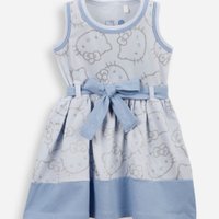 Vestido infantil hello kitty - azul claro