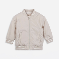 Jaqueta bomber infantil manga longa bege