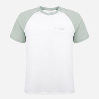 Camiseta raglan juvenil de algodão estampada off white
