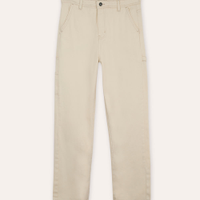 Calça skater juvenil de sarja off white