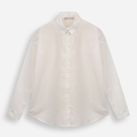 Camisa de algodão juvenil manga longa off white
