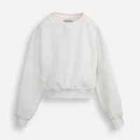 Blusão juvenil de moletom felpado com recortes off white