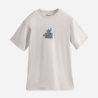 Camiseta juvenil de algodão stitch cinza