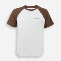 Camiseta juvenil de algodão manga raglan off white