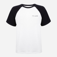 Camiseta raglan juvenil de algodão estampada off white