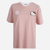 Camiseta esportiva juvenil de algodão hello kitty rosa