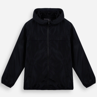 Jaqueta juvenil corta vento com recorte preta