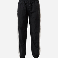 Calça jogger juvenil esportiva de poliamida com recortes preta