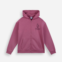 Jaqueta oversized juvenil de moletom com capuz hello kitty roxa