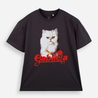 Camiseta juvenil de algodão katseye oversized cinza