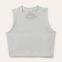 Cropped de algodão juvenil alça média azul