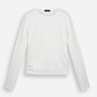 Blusa juvenil de poliamida com franzido off white