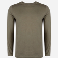 Camiseta juvenil de algodão manga longa verde