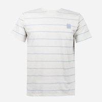 Camiseta juvenil com linho listrada off white