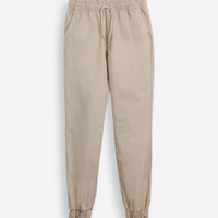 Calça jogger juvenil de sarja cós com elástico bege