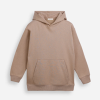 Blusão juvenil de moletom oversized com capuz bege