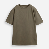 Camiseta juvenil texturizada manga curta verde