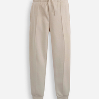 Calça jogger juvenil de moletom com nervura bege