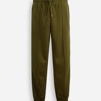 Calça jogger juvenil de moletom com nervura verde