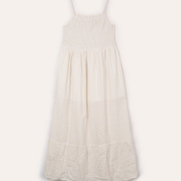 Vestido midi juvenil listrado off white